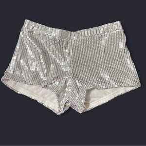 Silver Sequin Women's Shorts